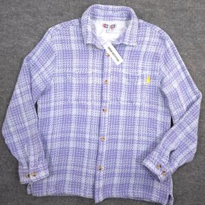 Urban Outfitters Twill Work Over Shirt Mens L Purple Heavyweight Button Up NEW